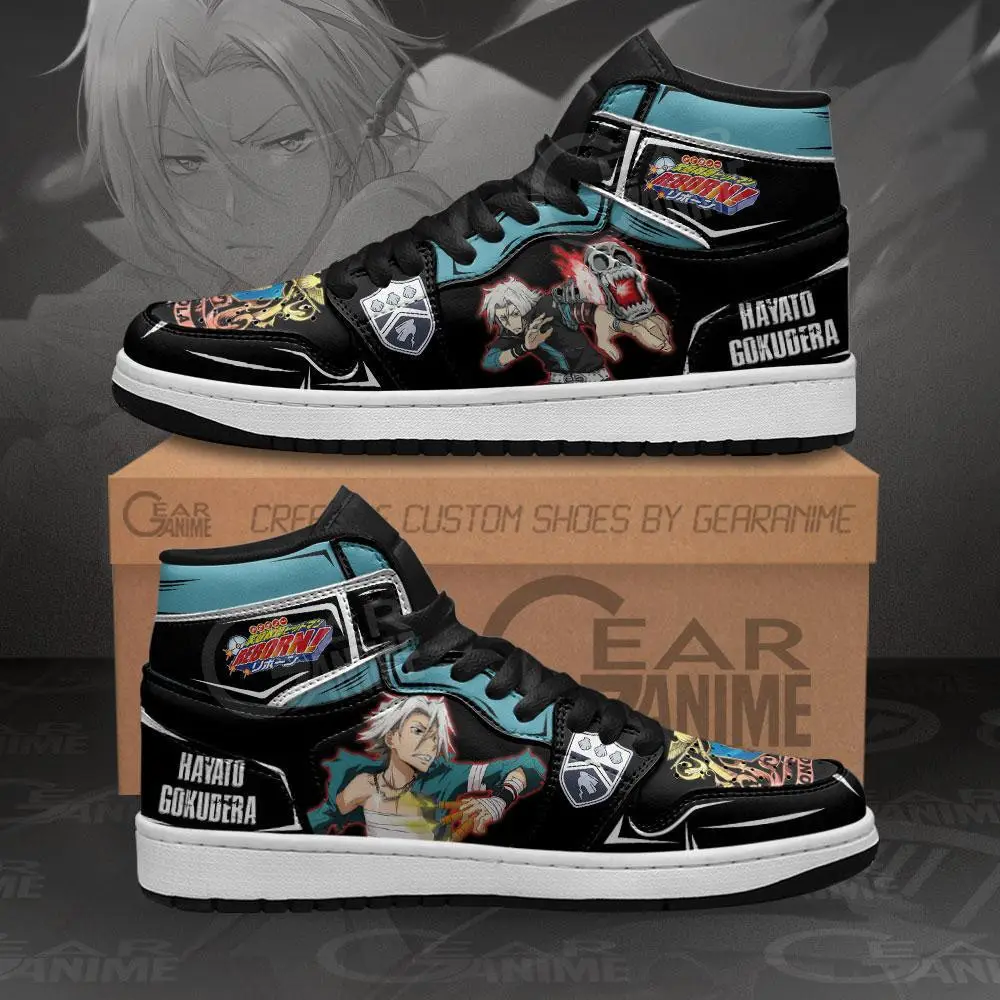 Air JD Hightop Shoes Hayato Gokudera JD1s Sneakers Custom Hitman Reborn Anime Shoes