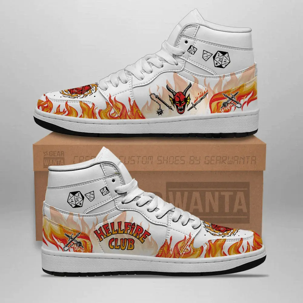 Air JD Hightop Shoes Hellfire Club J1 Shoes Custom Stranger Things Sneakers
