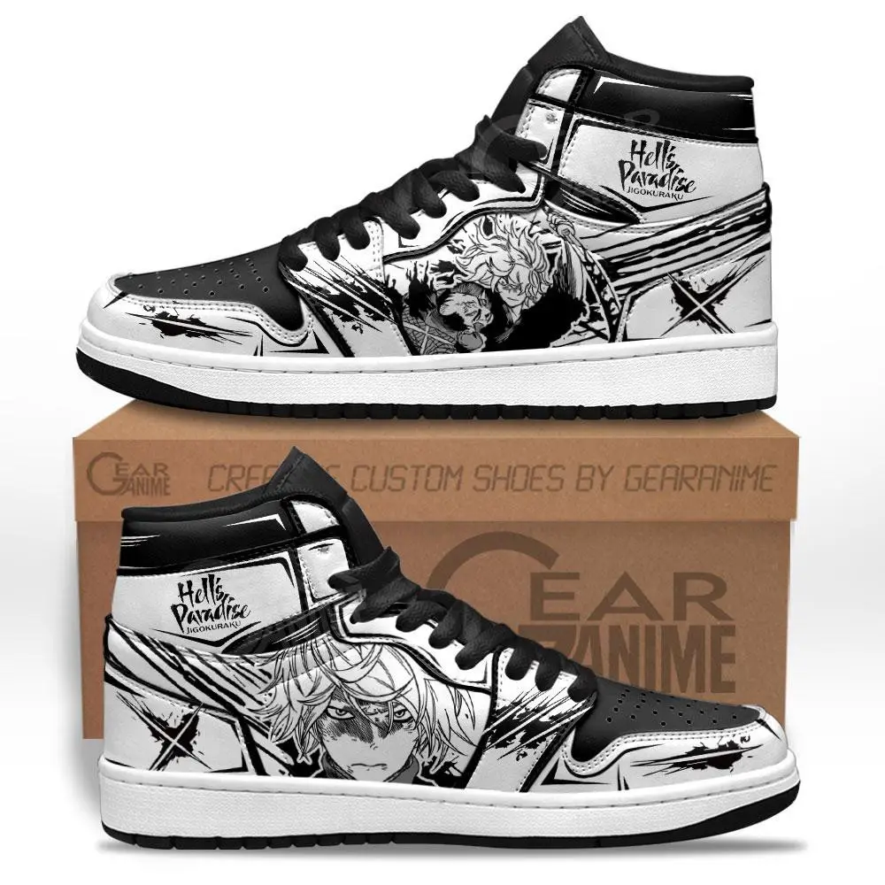Air JD Hightop Shoes Hell's Paradise Jigokuraku Gabimaru The Hollow JD1s Sneakers Custom Anime Shoes