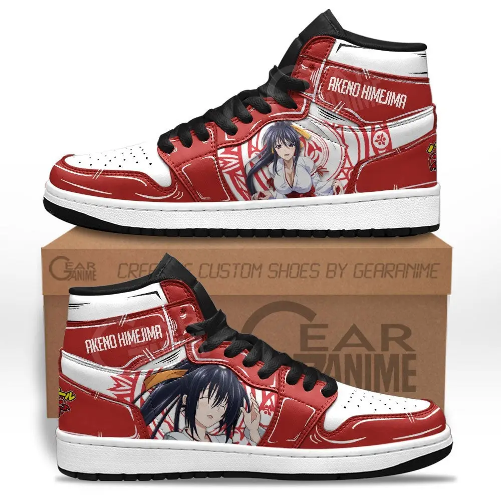 Air JD Hightop Shoes High School DxD Akeno Himejima JD1s Sneakers Custom Anime Shoes Gift For Fans