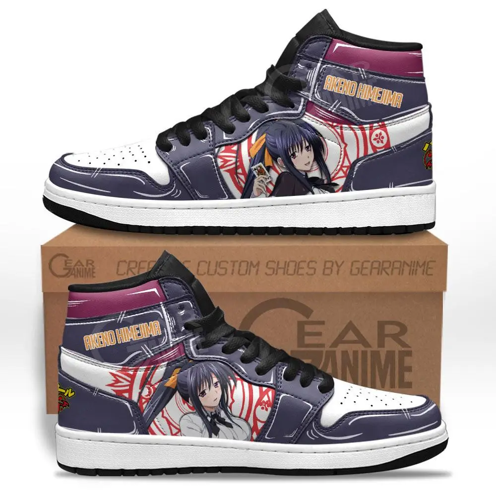Air JD Hightop Shoes High School DxD Akeno Himejima JD1s Sneakers Custom Anime Shoes