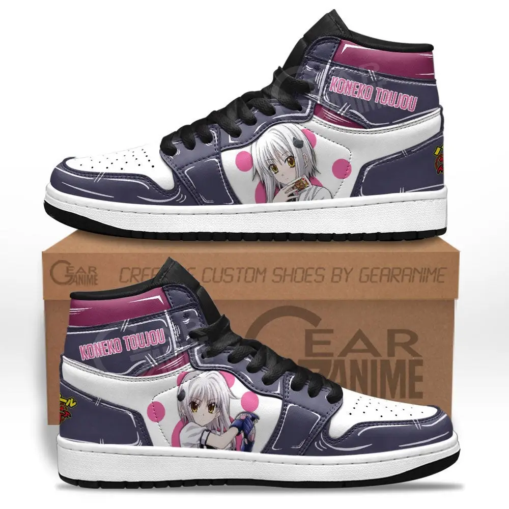 Air JD Hightop Shoes High School DxD Koneko Toujou JD1s Sneakers Custom Anime Shoes