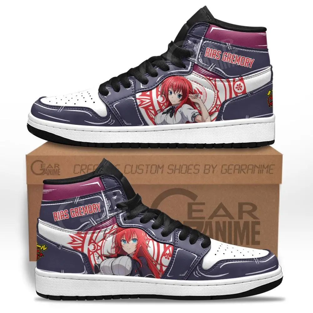 Air JD Hightop Shoes High School DxD Rias Gremory JD1s Sneakers Custom Anime Shoes