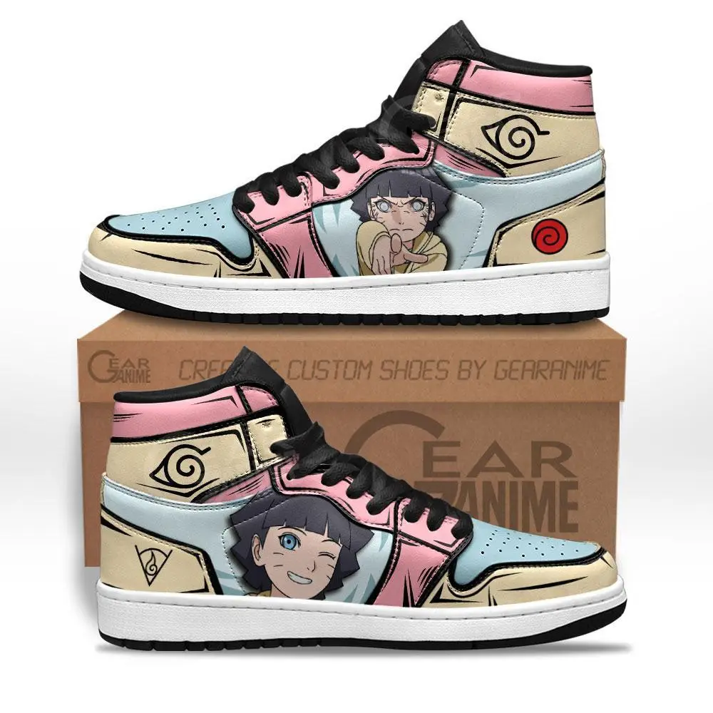 Air JD Hightop Shoes Himawari Uzumaki JD1s Sneakers Custom Anime Boruto Shoes