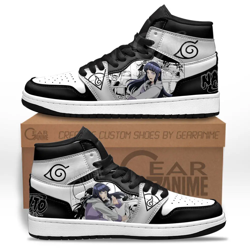 Air JD Hightop Shoes Hinata Hyuga JD1s Sneakers Custom Anime Shoes Mix Manga