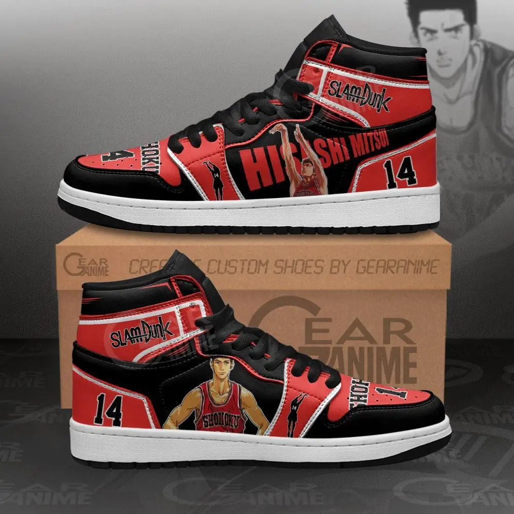Air JD Hightop Shoes Hisashi Mitsui JD1s Sneakers Custom Anime Slam Dunk Shoes