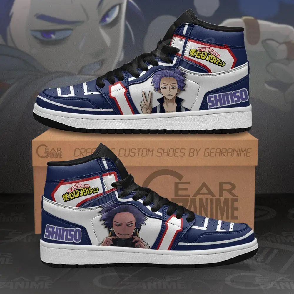 Air JD Hightop Shoes Hitoshi Shinso JD1s Sneakers My Hero Academia Custom Anime Shoes