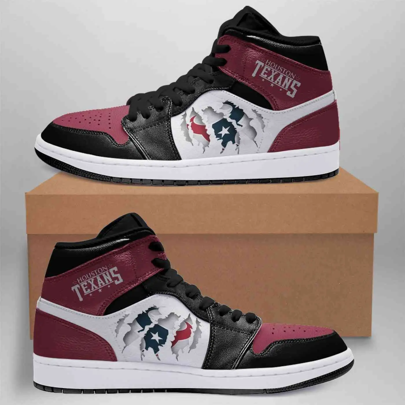Air JD Hightop Shoes Houston Texans Outdoor Custom Shoes Sneakers JD Sneakers
