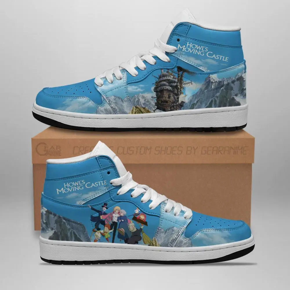 Air JD Hightop Shoes Howl's Moving Castle JD1s Sneakers Custom Anime Leather Shoes