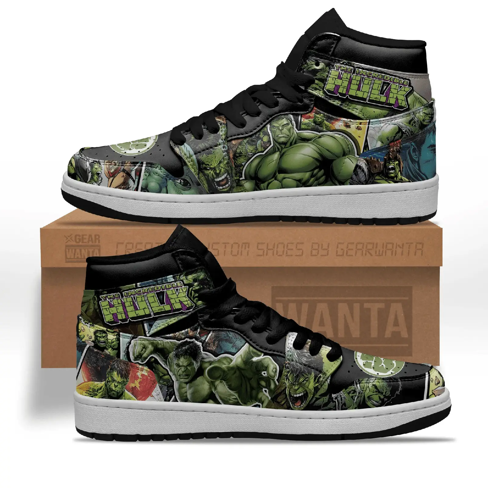 Air JD Hightop Shoes Hulk J1 Shoes Custom Super Heroes Sneakers Air JD Hightop Shoes Hulk J1 Shoes Custom Super Heroes Sneakers - Image 1