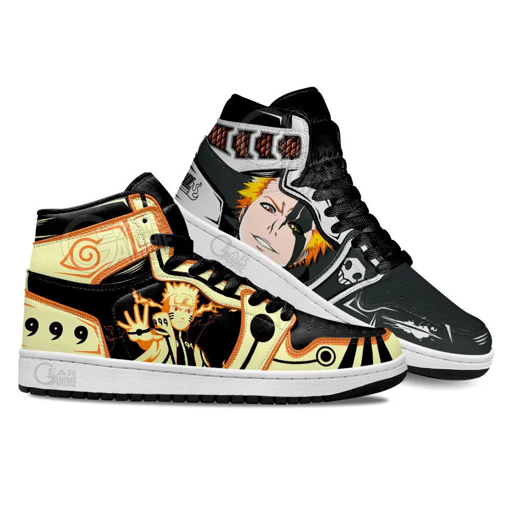 Air JD Hightop Shoes Ichigo Kurosaki and Nrt Uzumaki Bijuu Anime Custom Shoes