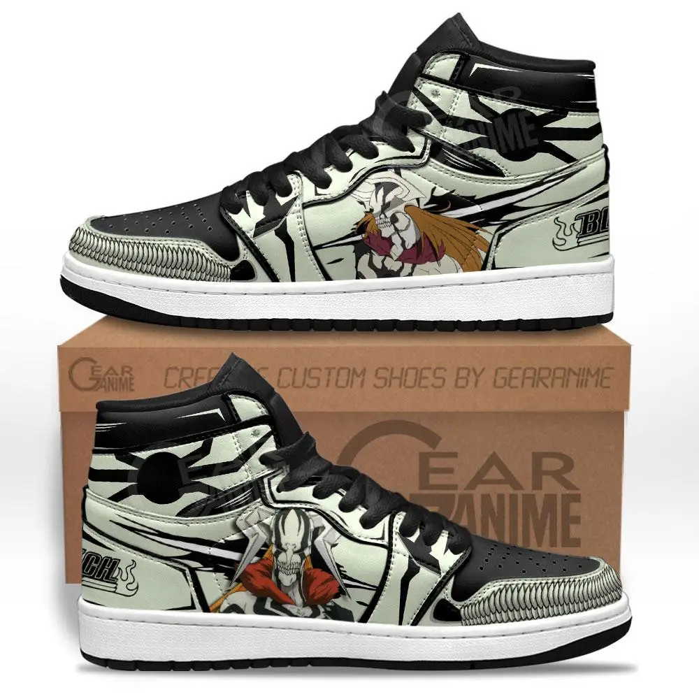 Air JD Hightop Shoes Ichigo Kurosaki Hollow Form JD1s Sneakers Custom Anime Bleach Shoes