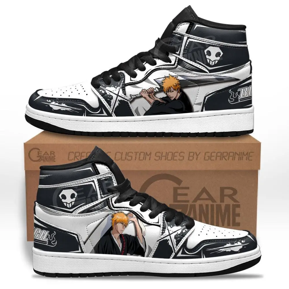 Air JD Hightop Shoes Ichigo Kurosaki JD1s Sneakers Custom Anime Bleach Shoes