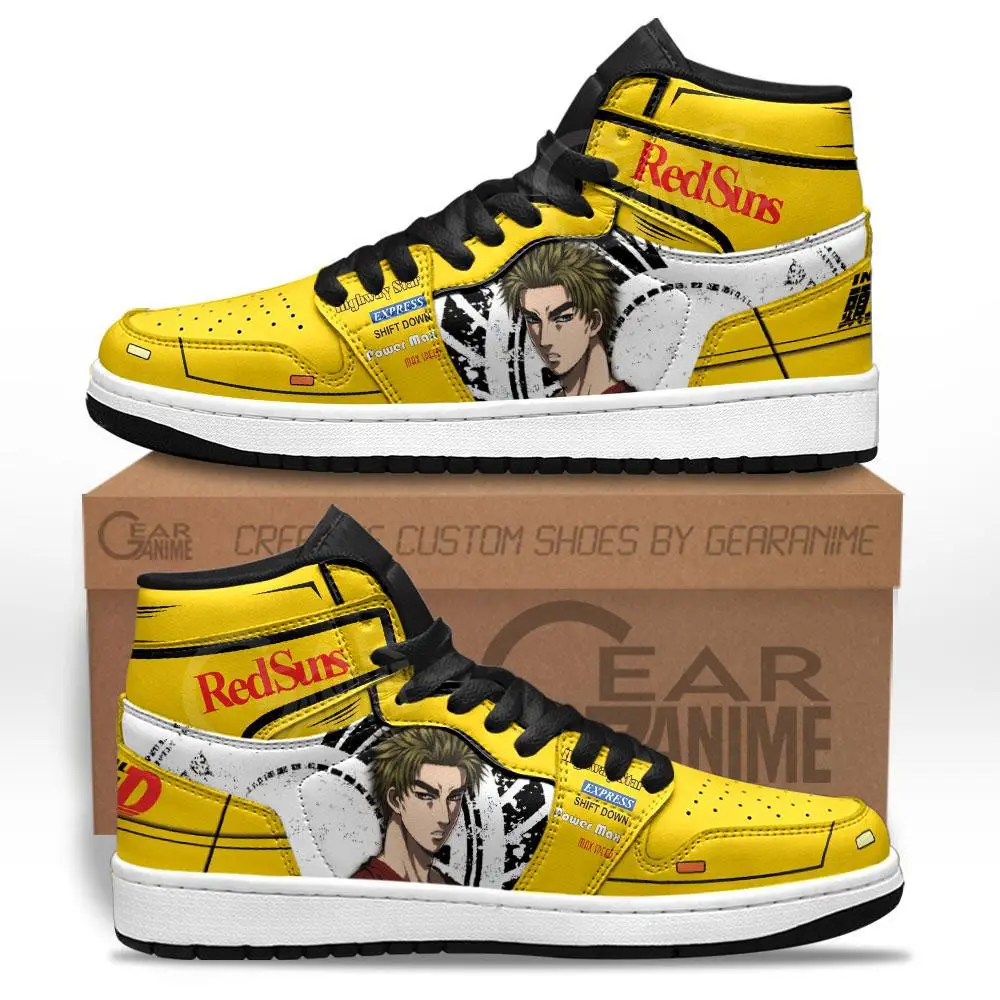 Air JD Hightop Shoes Initial D Kesuke Takahashi JD1s Sneakers Custom Anime Shoes
