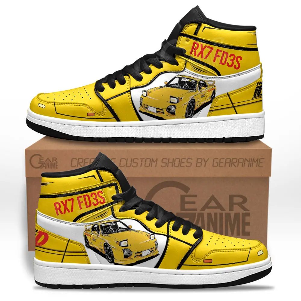 Air JD Hightop Shoes Initial D RX-7 FD3S Car JD1s Sneakers Custom Anime Shoes Air JD Hightop Shoes Initial D RX-7 FD3S Car JD1s Sneakers Custom Anime Shoes - Image 1