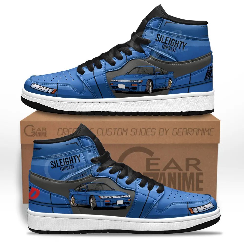 Air JD Hightop Shoes Initial D SilEighty Car JD1s Sneakers Custom Anime Shoes