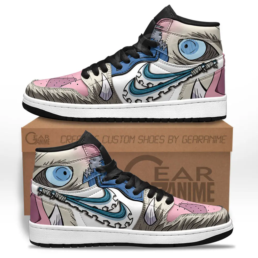 Air JD Hightop Shoes Inosuke JD1s Sneakers Demon Slayer Custom Anime Shoes