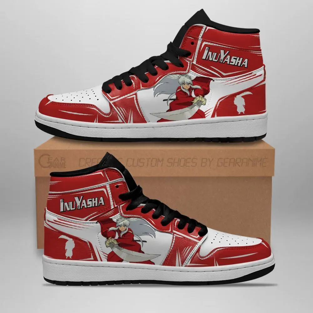 Air JD Hightop Shoes Inuyasha Fight JD1s Sneakers Inuyasha JD1s Sneakers Leather Shoes