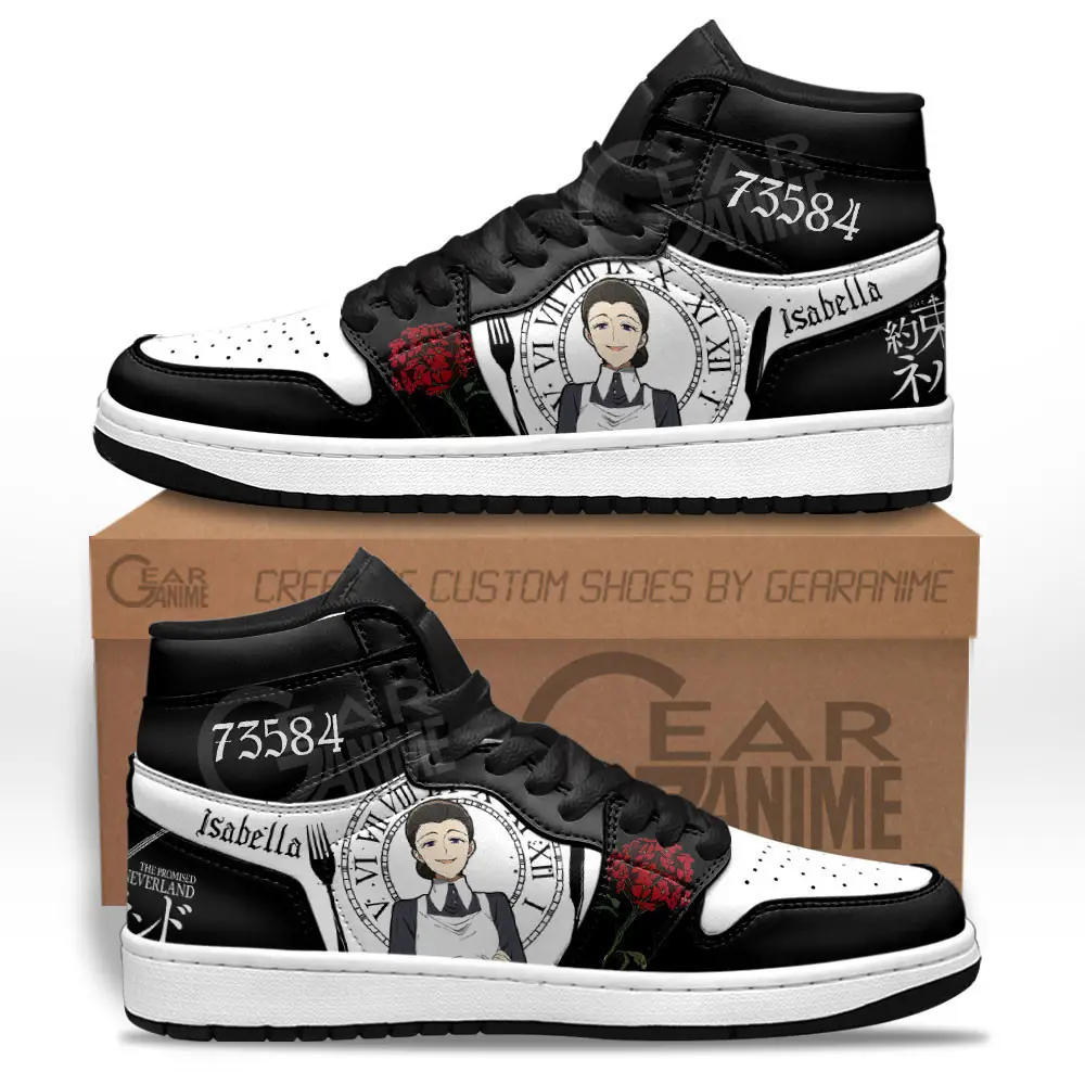 Air JD Hightop Shoes Isabella JD1s Sneakers The Promised Neverland Custom Anime Shoes