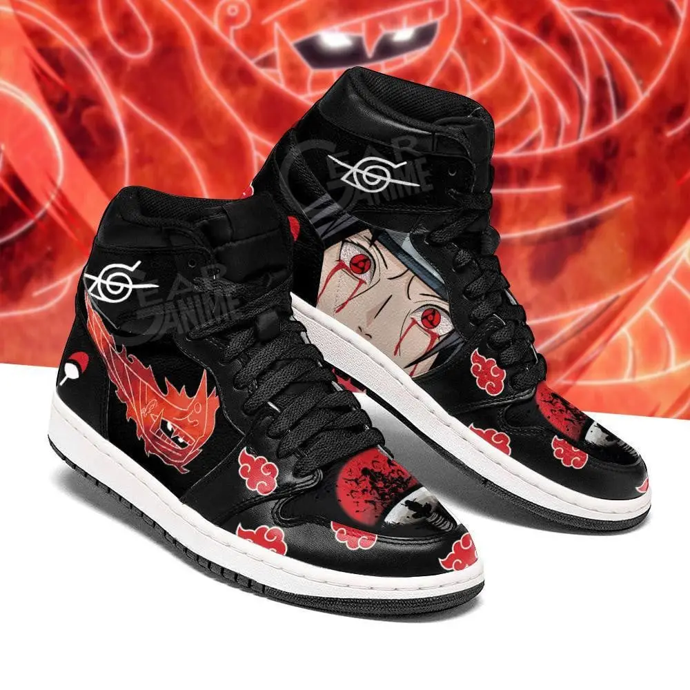 Air JD Hightop Shoes Itachi Susanoo JD1s Sneakers Custom Sharingan Eyes Anime Shoes