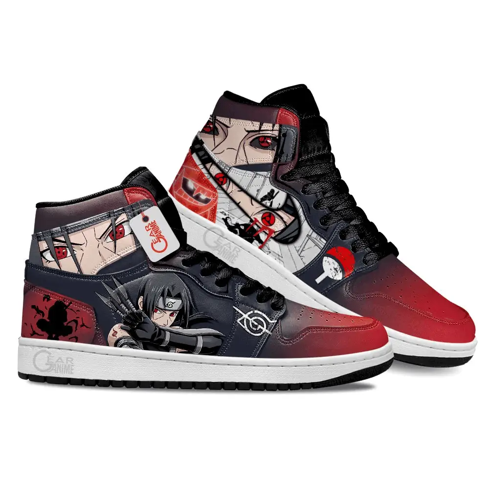 Air JD Hightop Shoes Itachi Uchiha Anime Shoes Custom Sneakers MN2102