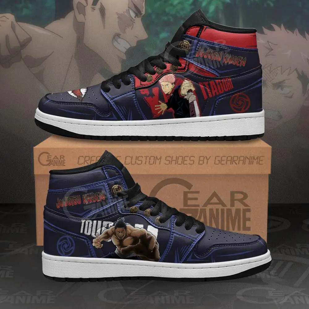 Air JD Hightop Shoes Itadori and Toudou JD1s Sneakers Custom Jujutsu Kaisen Anime Shoes Air JD Hightop Shoes Itadori and Toudou JD1s Sneakers Custom Jujutsu Kaisen Anime Shoes - Image 1