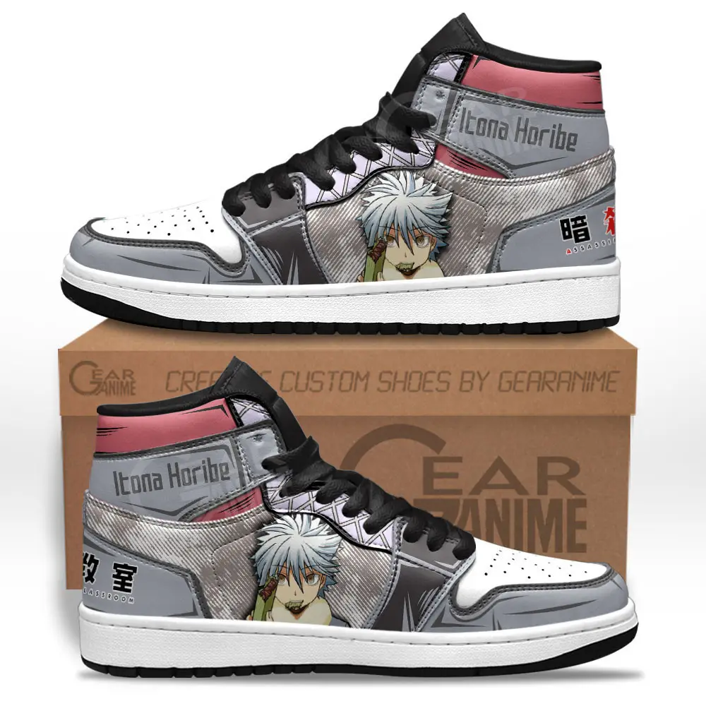 Air JD Hightop Shoes Itona Horibe JD1s Sneakers Custom Assassination Classroom Anime Shoes