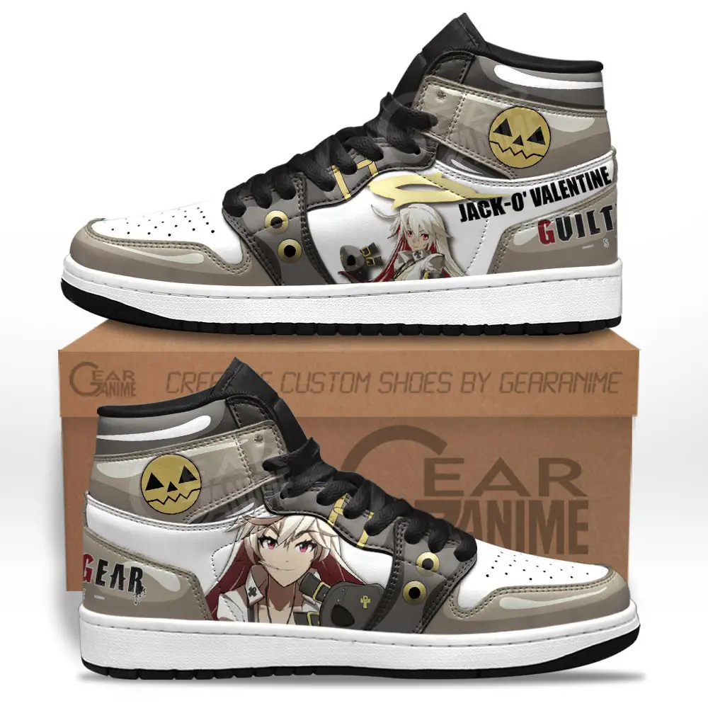 Air JD Hightop Shoes Jack-O' Valentine JD1s Sneakers Guilty Gear Custom Anime Shoes