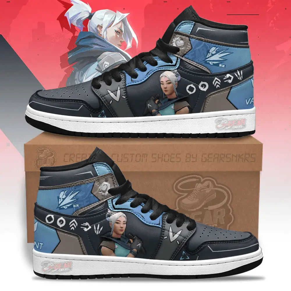 Air JD Hightop Shoes Jett Valorant Agent J1 Shoes Custom For Gamer MN13