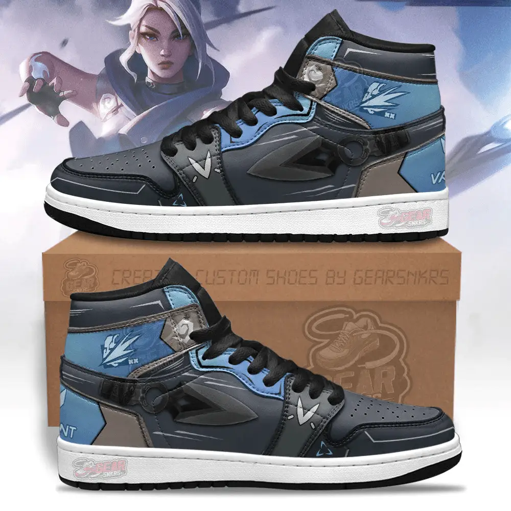Air JD Hightop Shoes Jett Weapon Valorant Agent J1 Shoes Custom For Gamer MN13