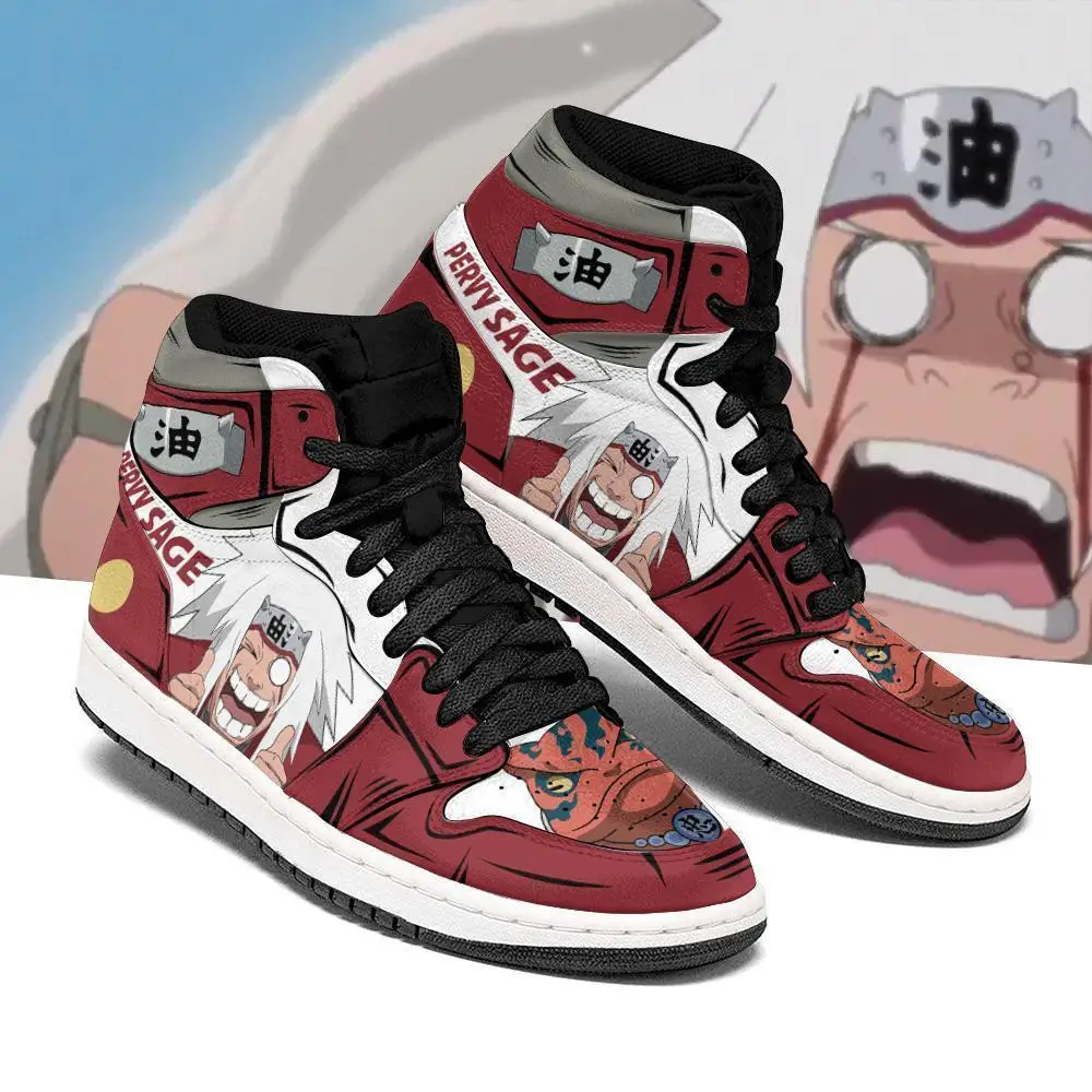 Air JD Hightop Shoes Jiraiya Pervy JD1s Sneakers Custom Funny Face Anime Shoes