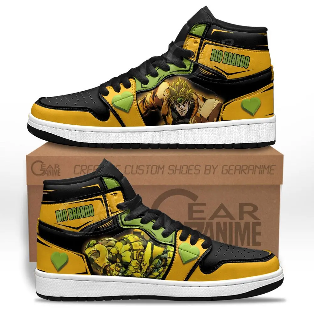 Air JD Hightop Shoes JJBA Dio Brando Custom Anime Shoes For JoJo's Fans