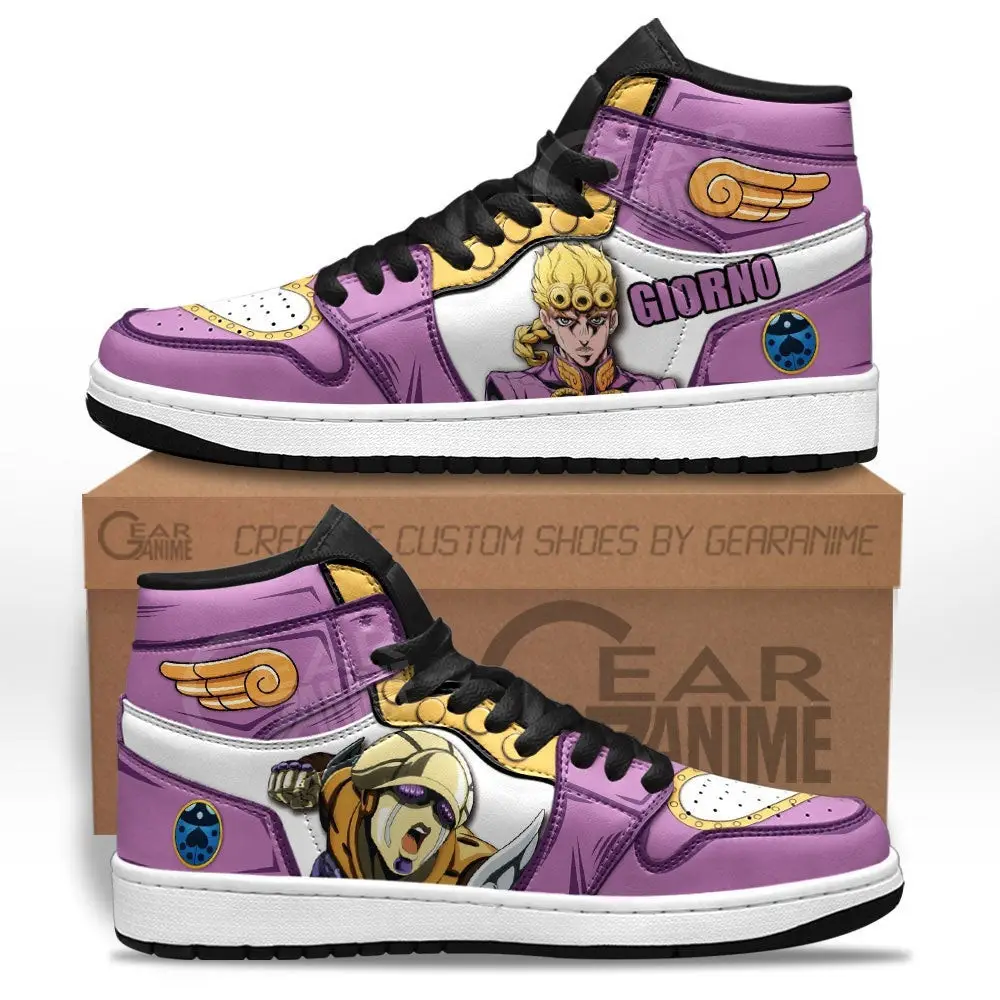 Air JD Hightop Shoes JoJo's Bizarre Adventure Giorno Giovanna JD1s Sneakers Custom Anime Shoes
