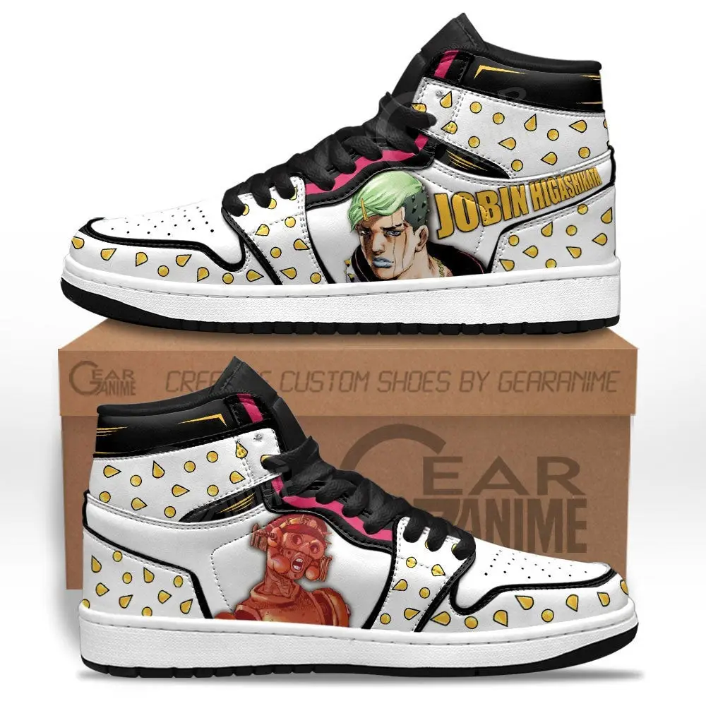 Air JD Hightop Shoes JoJo's Bizarre Adventure Jobin Higashikata JD1s Sneakers Custom Anime Shoes