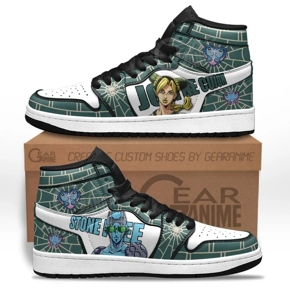Air JD Hightop Shoes JoJo's Bizarre Adventure Jolyne Cujoh JD1s Sneakers Custom Anime Shoes