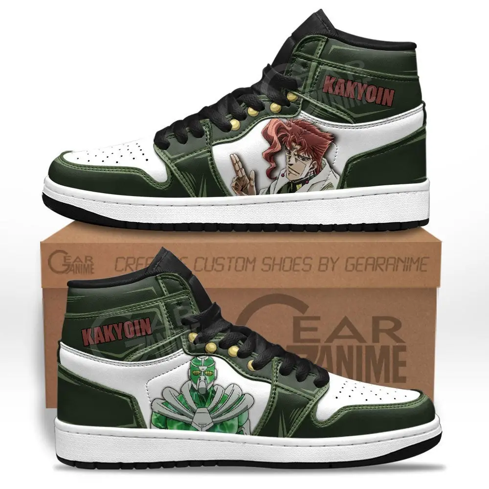 Air JD Hightop Shoes JoJo's Bizarre Adventure Noriaki Kakyoin JD1s Sneakers Custom Anime Shoes