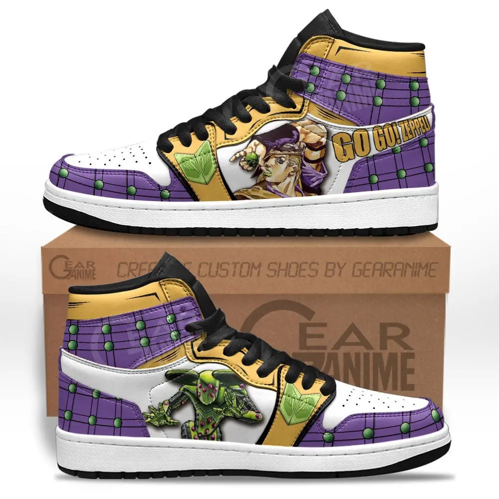Air JD Hightop Shoes JoJo's Gyro Zeppeli Anime JD1s Sneakers Custom For JJBA Fans Air JD Hightop Shoes JoJo's Gyro Zeppeli Anime JD1s Sneakers Custom For JJBA Fans - Image 1