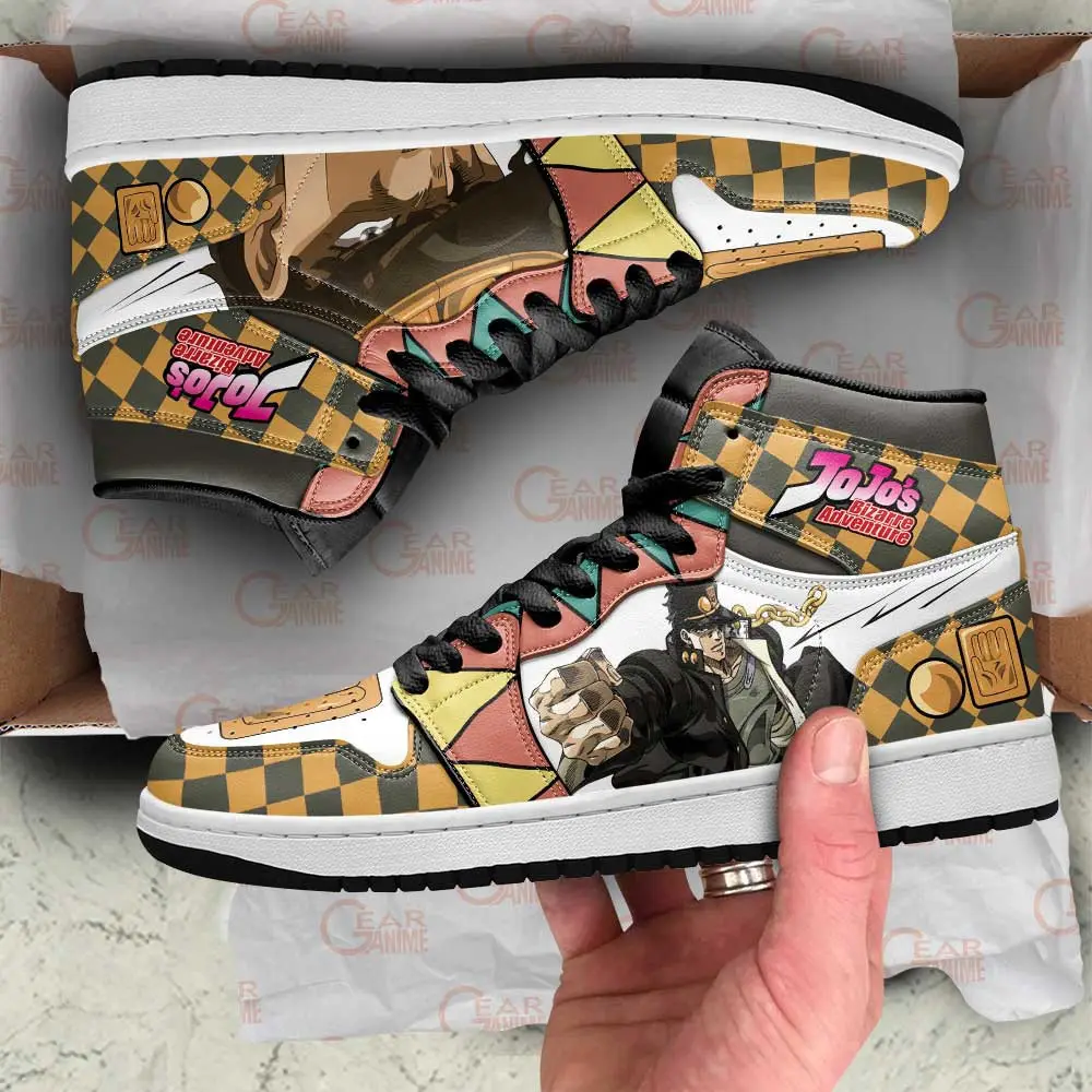 Air JD Hightop Shoes Jotaro Kujo JD1s Sneakers Custom JoJo's Bizarre Adventure Anime Shoes