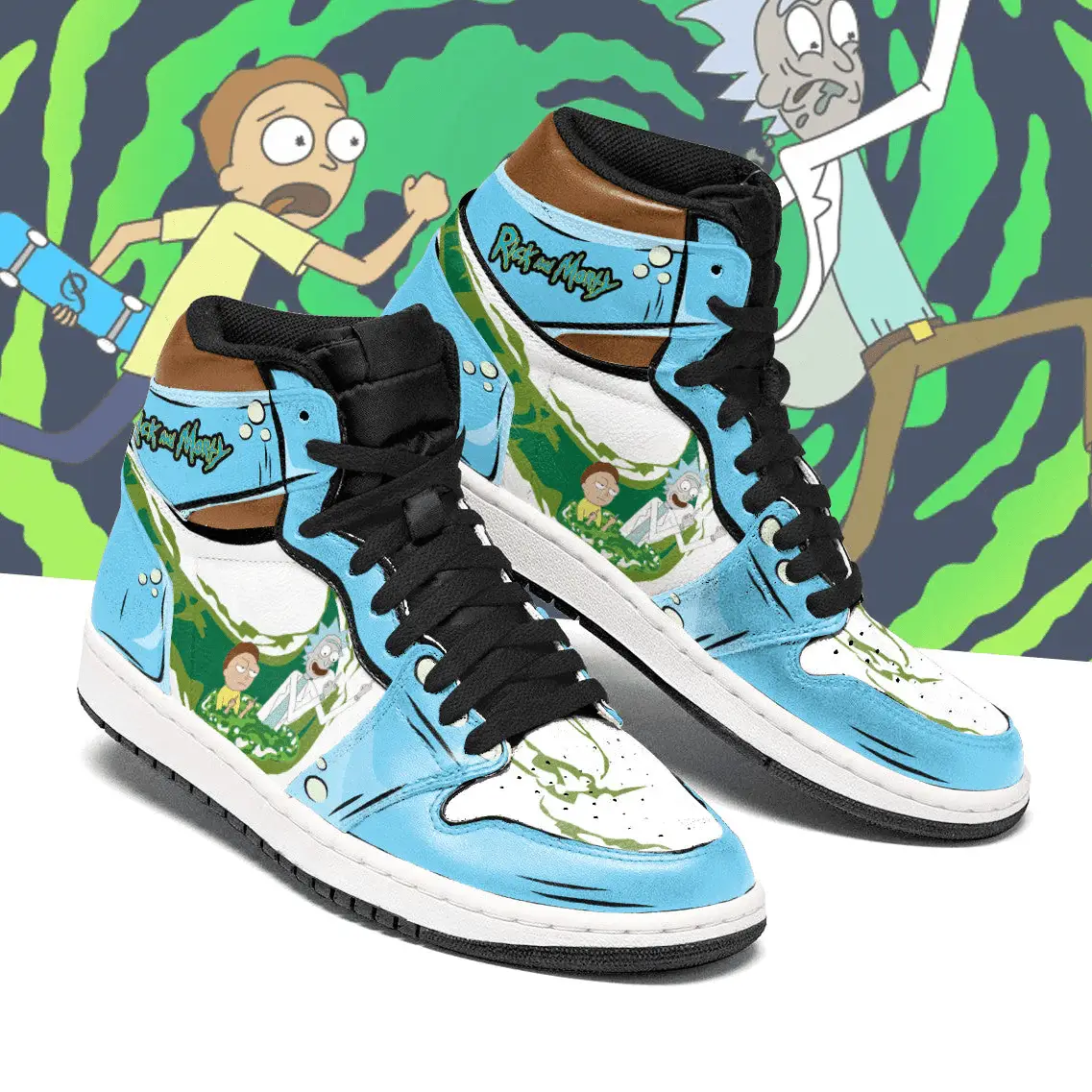 Air JD Hightop Shoes Just Rick It JD Shoes Custom Rick And Morty Sneakers BRB02