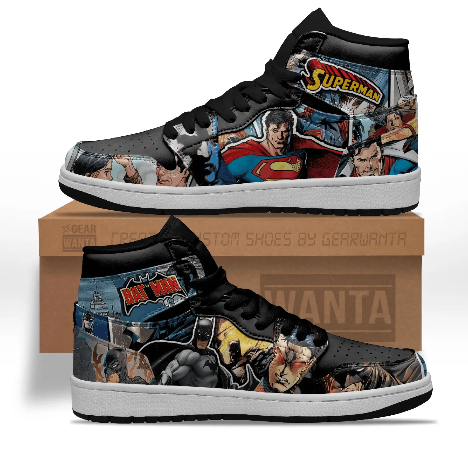 Air JD Hightop Shoes Justice League Batman x Superman J1 Shoes Custom