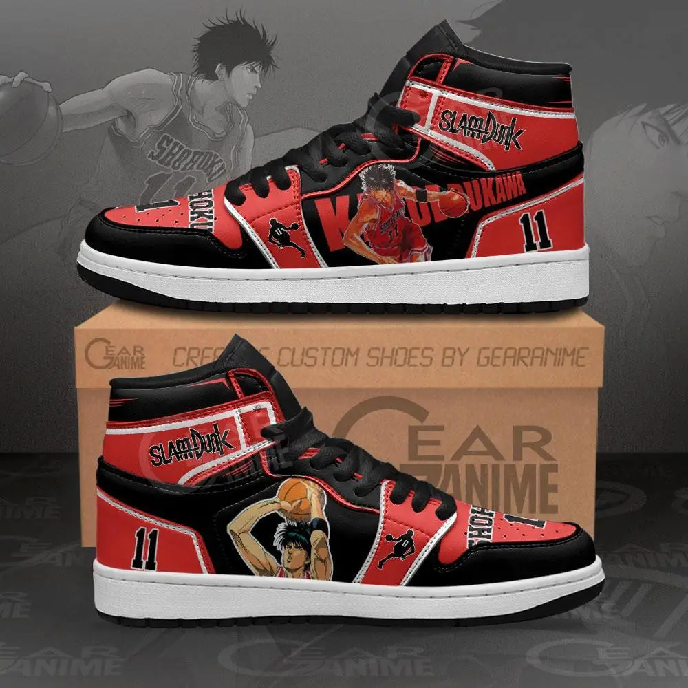 Air JD Hightop Shoes Kaede Rukawa JD1s Sneakers Custom Anime Slam Dunk Shoes