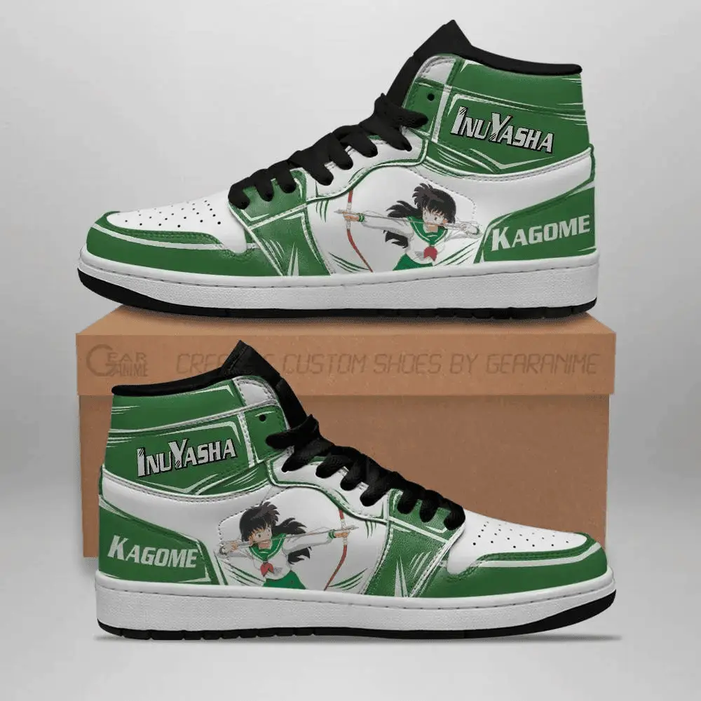 Air JD Hightop Shoes Kagome JD1s Sneakers Inuyasha Anime JD1s Sneakers Leather