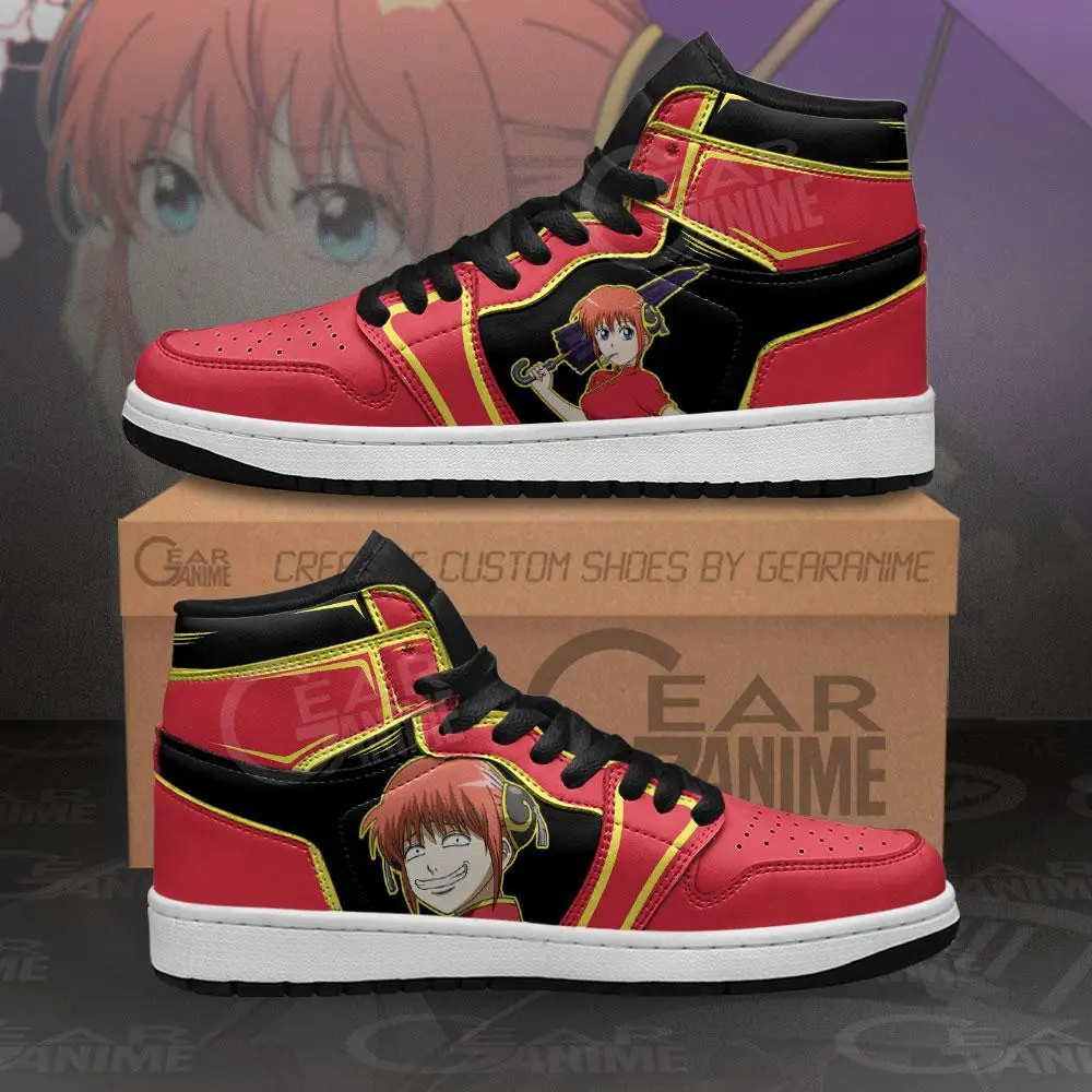 Air JD Hightop Shoes Kagura JD1s Sneakers Gintama Custom Anime Shoes