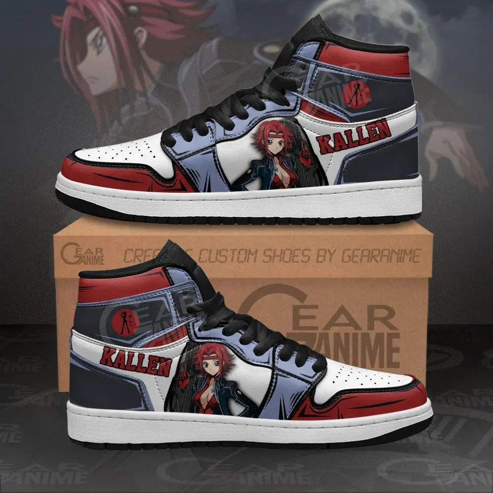 Air JD Hightop Shoes Kallen Stadtfeld JD1s Sneakers Custom Anime Code Geass Shoes