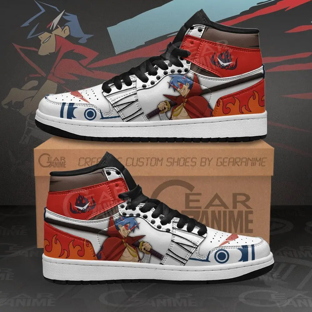 Air JD Hightop Shoes Kamina JD1s Sneakers Gurren Lagann Anime Shoes