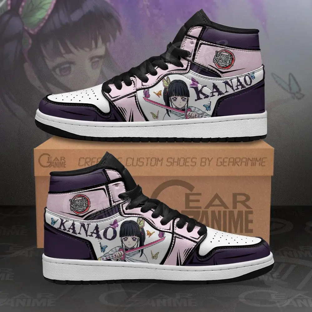 Air JD Hightop Shoes Kanao Tsuyuri JD1s Sneakers Custom Demon Slayer Anime Shoes