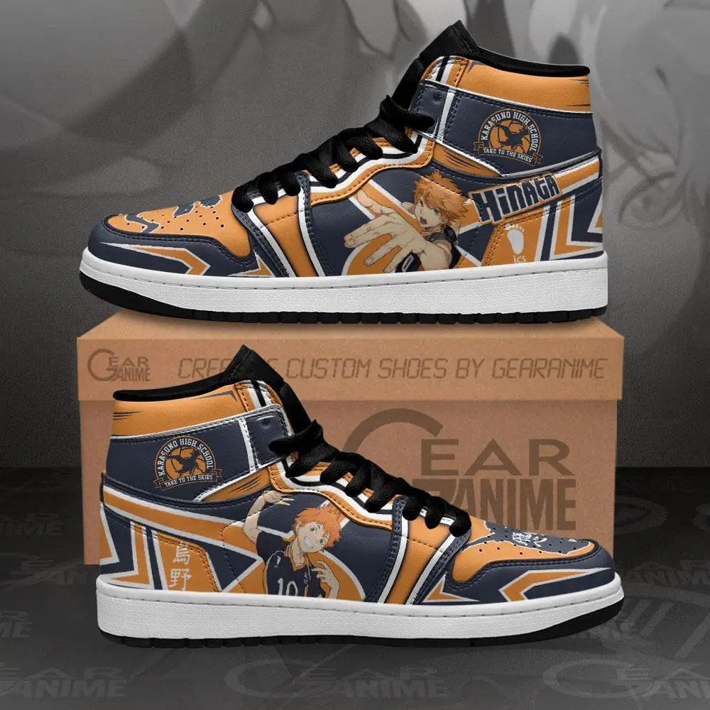 Air JD Hightop Shoes Karasuno Hinata Shoyo JD1s Sneakers Haikyuu Anime Shoes MN10