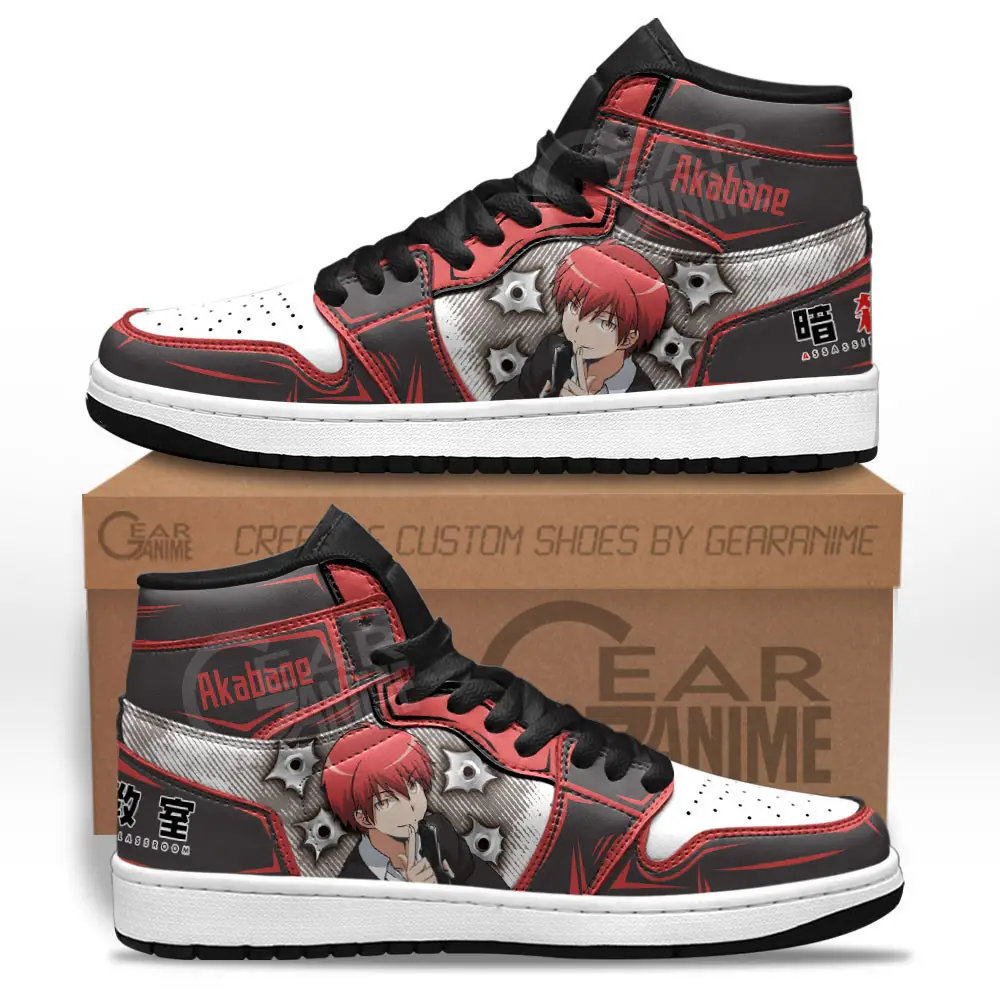 Air JD Hightop Shoes Karma Akabane JD1s Sneakers Custom Assassination Classroom Anime Shoes