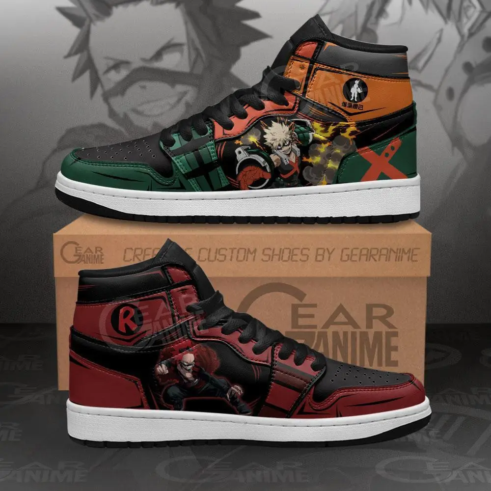 Air JD Hightop Shoes Katsuki Bakugo and Eijiro Kirishima JD1s Sneakers My Hero Academia Shoes Air JD Hightop Shoes Katsuki Bakugo and Eijiro Kirishima JD1s Sneakers My Hero Academia Shoes - Image 1