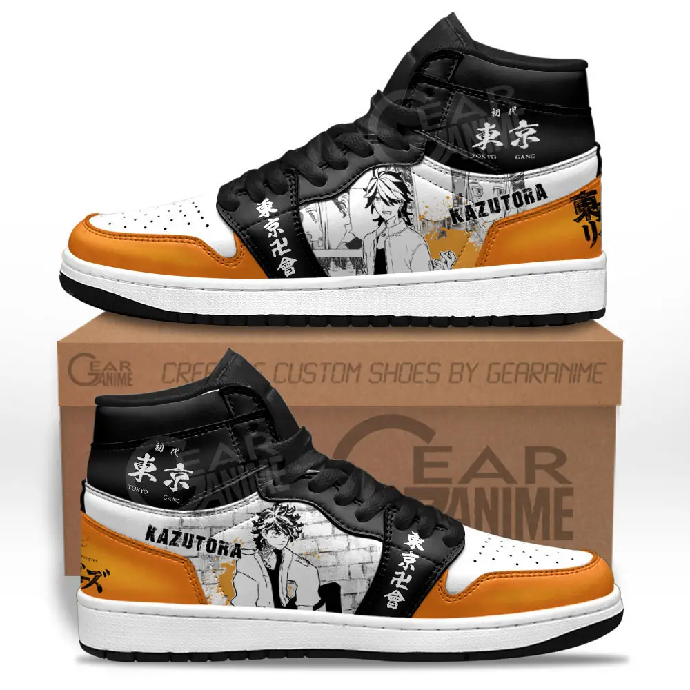 Air JD Hightop Shoes Kazutora Hanemiya JD1s Sneakers Tokyo Revengers Custom Manga Anime Shoes